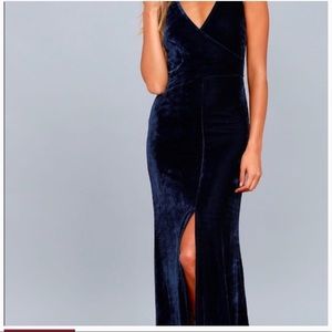 Navy Velvet Gown